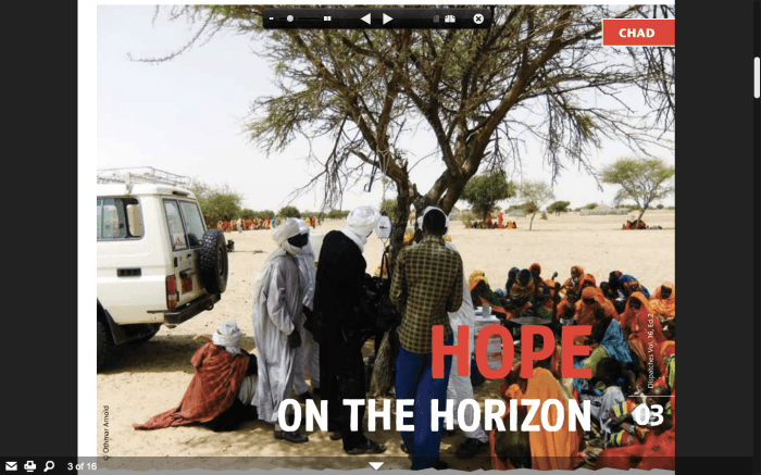 "Hope on the Horizon" screenshot from the online version of the MSF Canada magazine Dispatches 16(2), Summer 2012