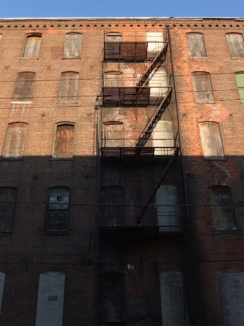 A former source of wealth and employment - boarded up manufacturing plant in Kensington.