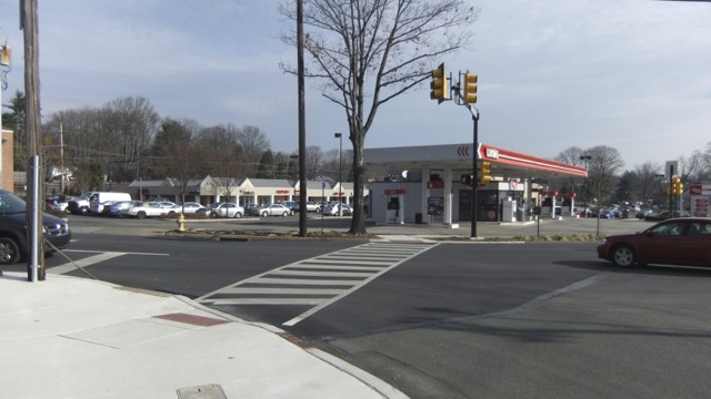 Street scene along Providence Road in Media, PA